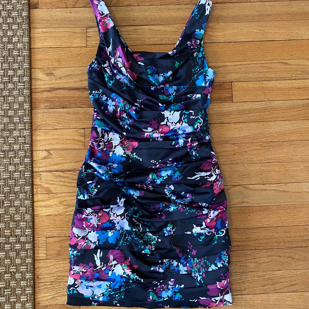 Express Floral Ruched Dress